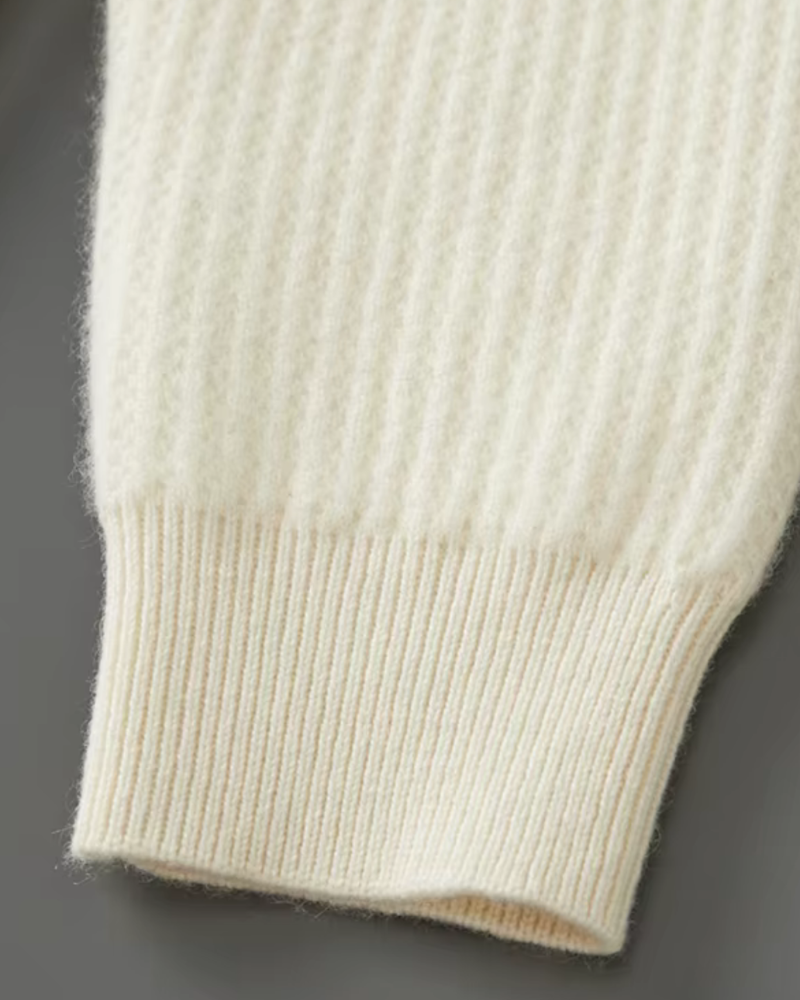 FELPA CON ZIP A COSTE IN MERINO