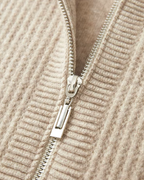 FELPA CON ZIP A COSTE IN MERINO