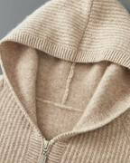 FELPA CON ZIP A COSTE IN MERINO