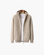 FELPA CON ZIP A COSTE IN MERINO