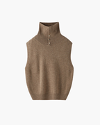 GILET IN MERINO CON COLLO ALTO