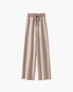 PANTALONI DRITTI IN MERINO CON CORDONCINI