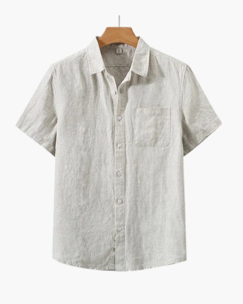 CAMICIA IN LINO A MANICHE CORTE