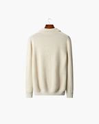 MAGLIONE HALF ZIP A COSTE IN MERINO