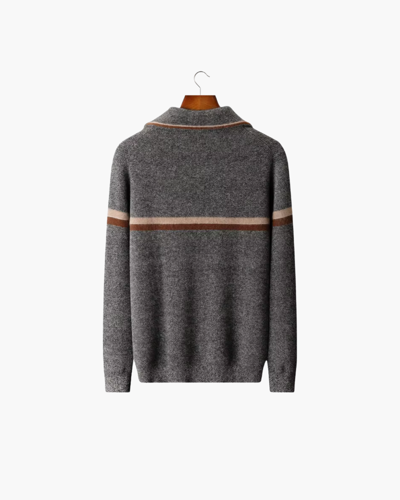 CARDIGAN IN CASHMERE A RIGHE CON ZIP