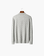 MAGLIONE HALF ZIP A TRECCE IN MERINO