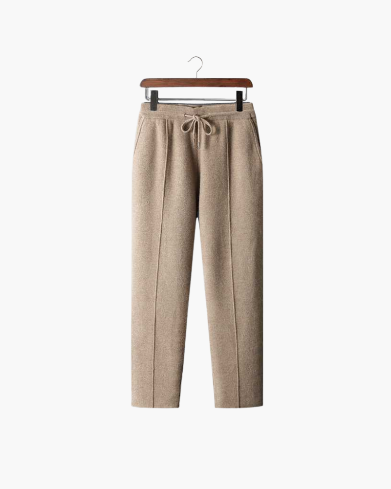 PANTALONI IN CASHMERE A GAMBA DRITTA