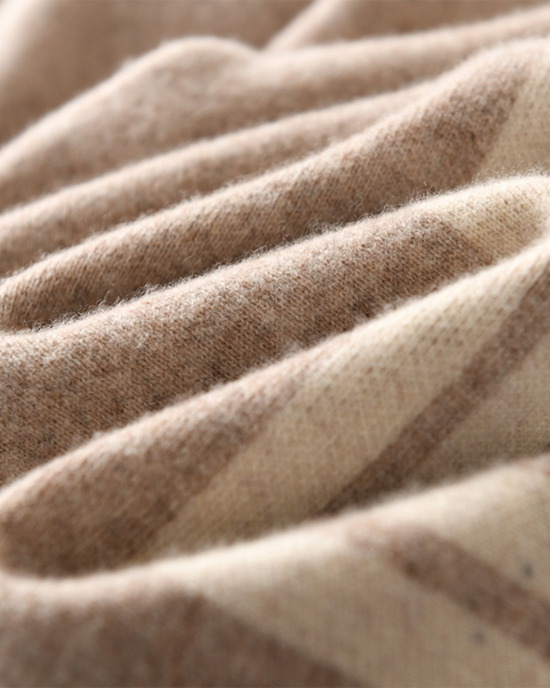 PANTALONI DRITTI IN MERINO BICOLOR