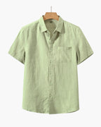 CAMICIA IN LINO A MANICHE CORTE