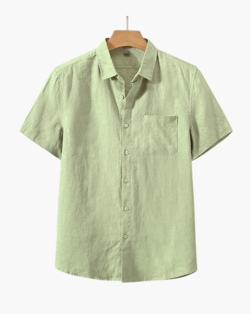 CAMICIA IN LINO A MANICHE CORTE
