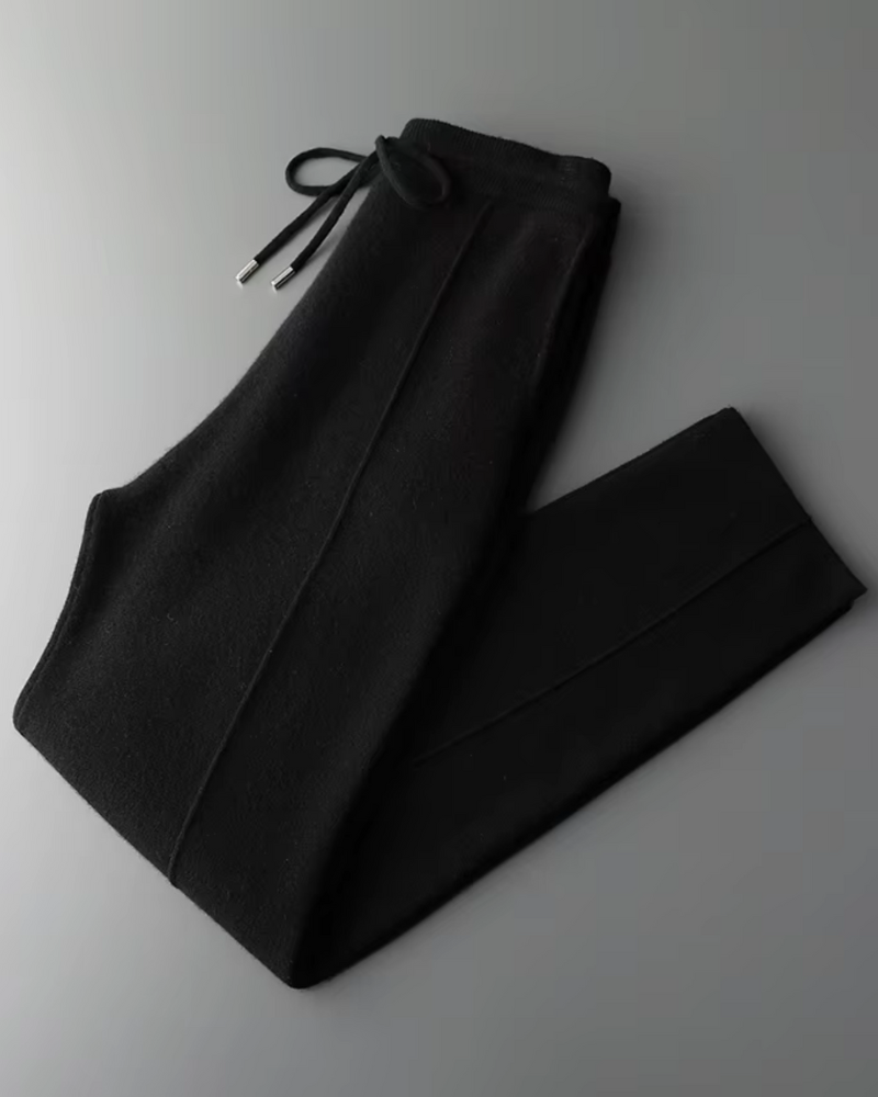 PANTALONI LEISURE DRITTI IN CASHMERE