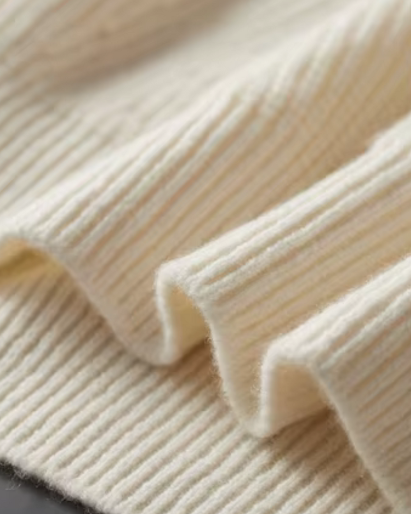 MAGLIONE HALF ZIP A COSTE IN MERINO