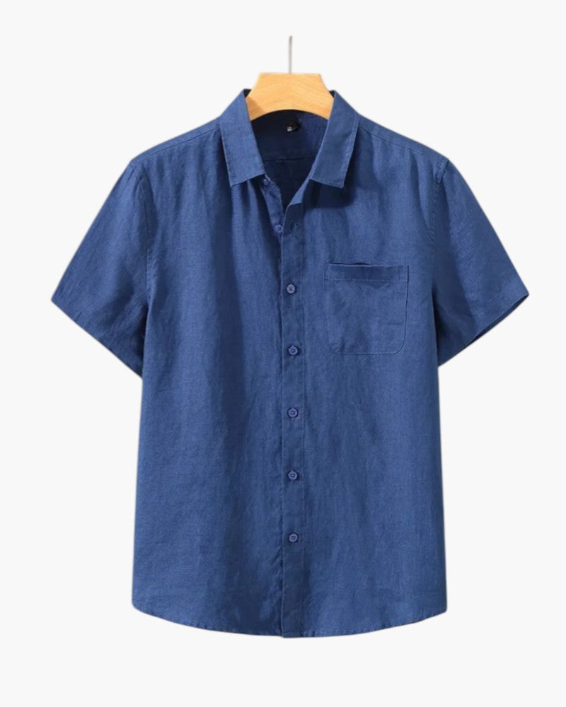 CAMICIA IN LINO A MANICHE CORTE
