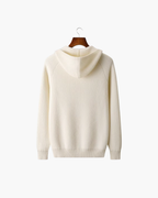 FELPA CON ZIP A COSTE IN MERINO