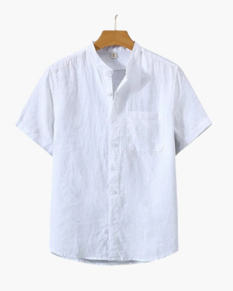 CAMICIA IN LINO A MANICHE CORTE