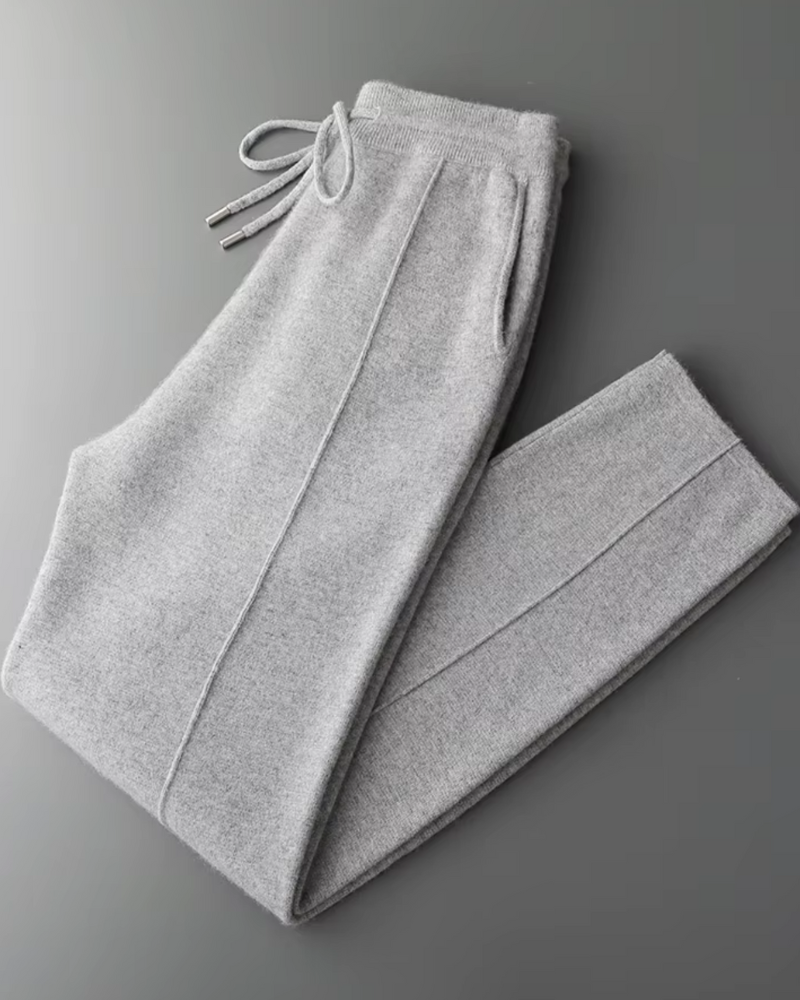 PANTALONI LEISURE DRITTI IN CASHMERE