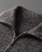 CARDIGAN IN CASHMERE A RIGHE CON ZIP