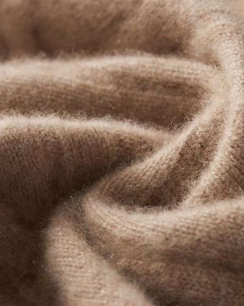 FELPA CON CAPPUCCIO IN CASHMERE A TRECCE