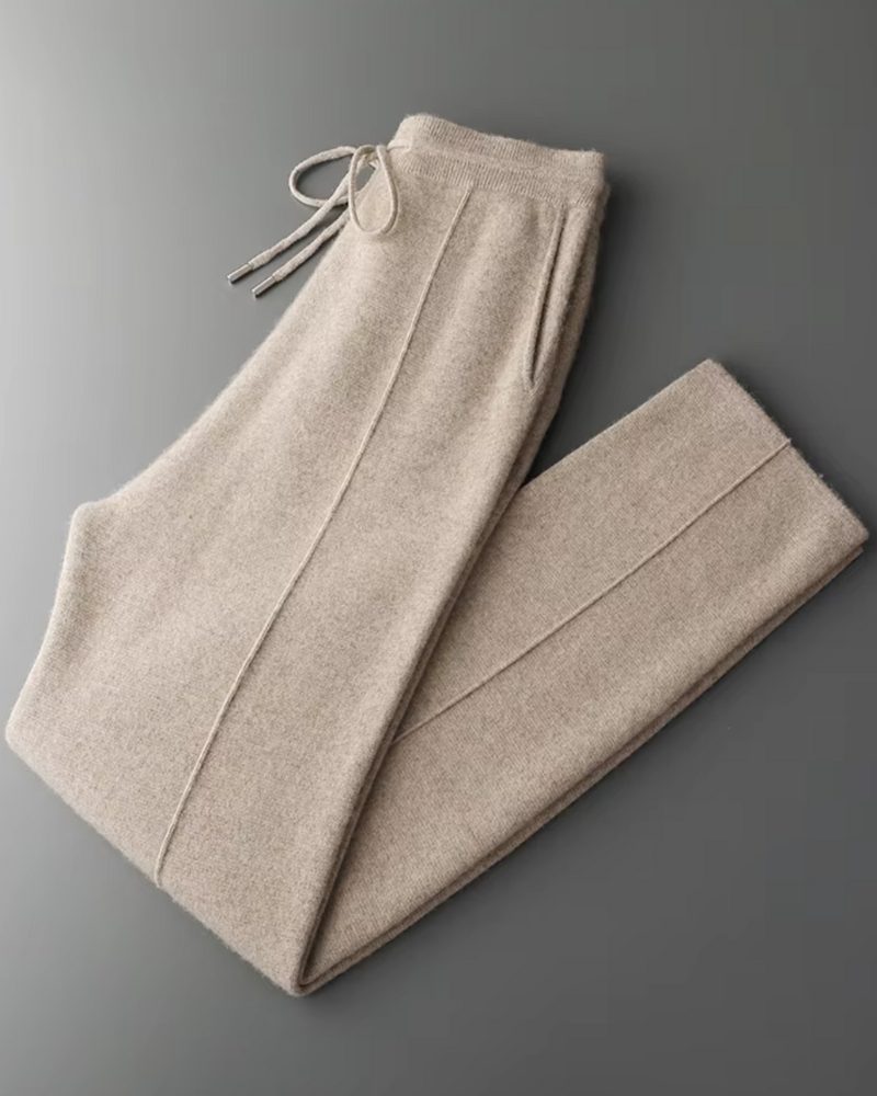 PANTALONI LEISURE DRITTI IN CASHMERE