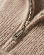 MAGLIONE HALF ZIP IN CASHMERE A TRECCE