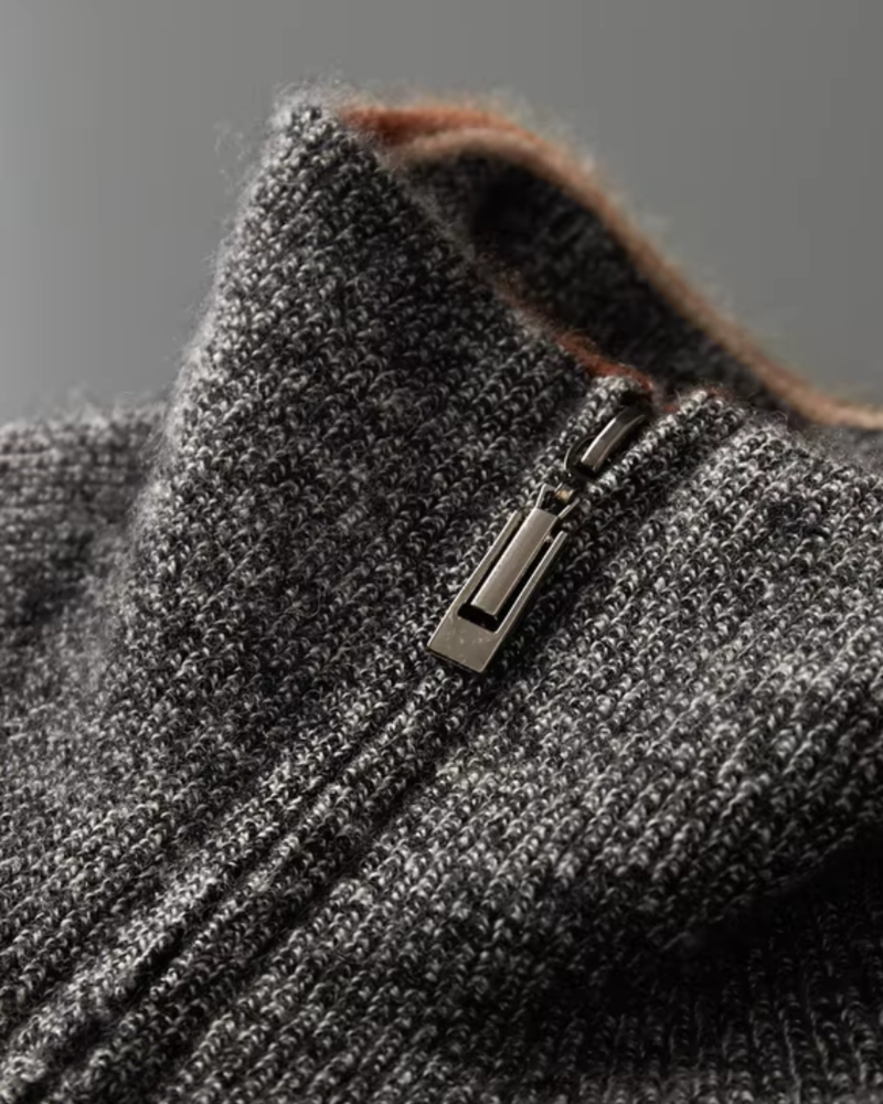 CARDIGAN IN CASHMERE A RIGHE CON ZIP