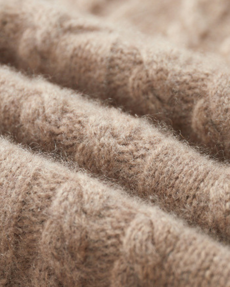 MAGLIONE HALF ZIP IN CASHMERE A TRECCE