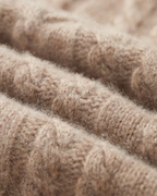 MAGLIONE HALF ZIP IN CASHMERE A TRECCE