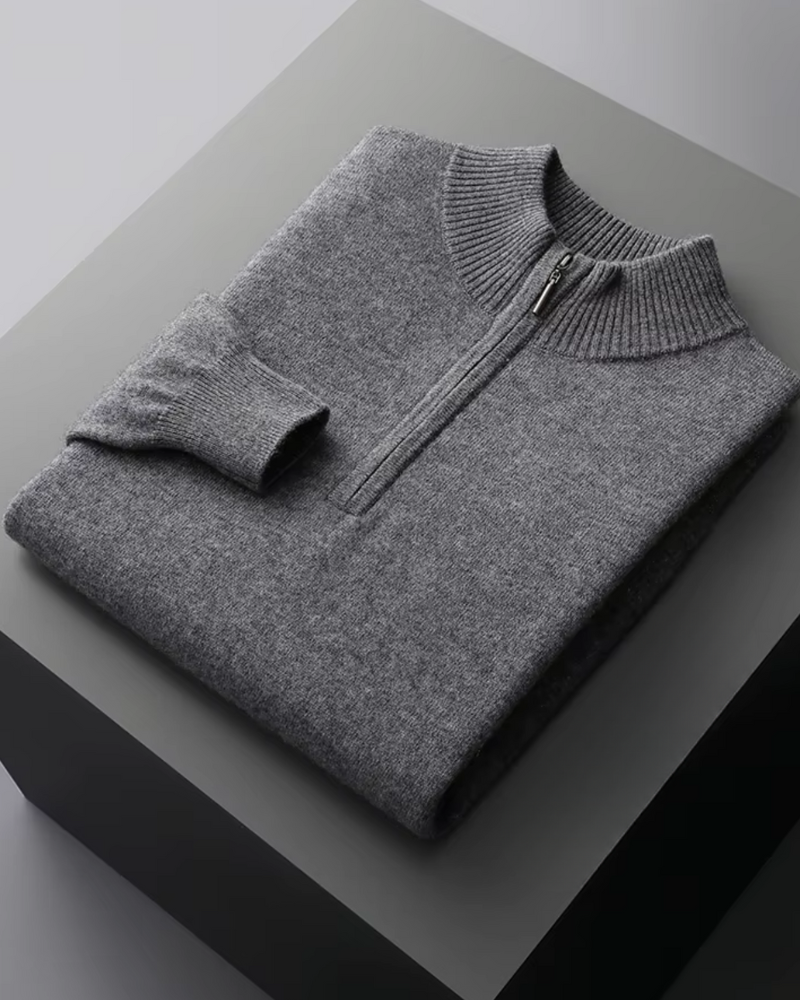 MAGLIONE CLASSICO HALF ZIP IN MERINO