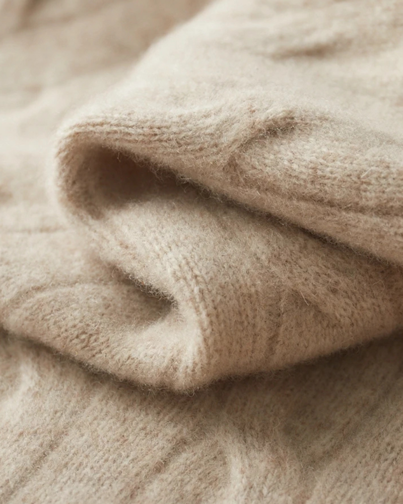 MAGLIONE HALF ZIP A TRECCE IN MERINO
