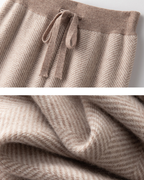 PANTALONI DRITTI IN MERINO CON CORDONCINI