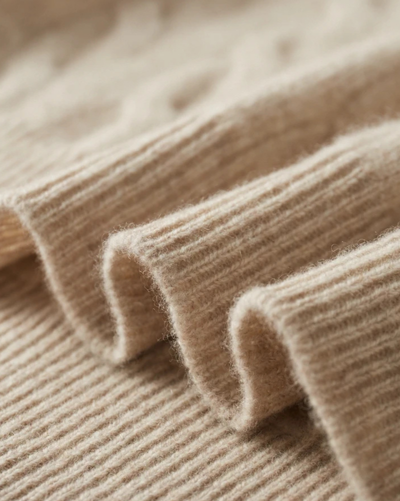 MAGLIONE HALF ZIP A TRECCE IN MERINO