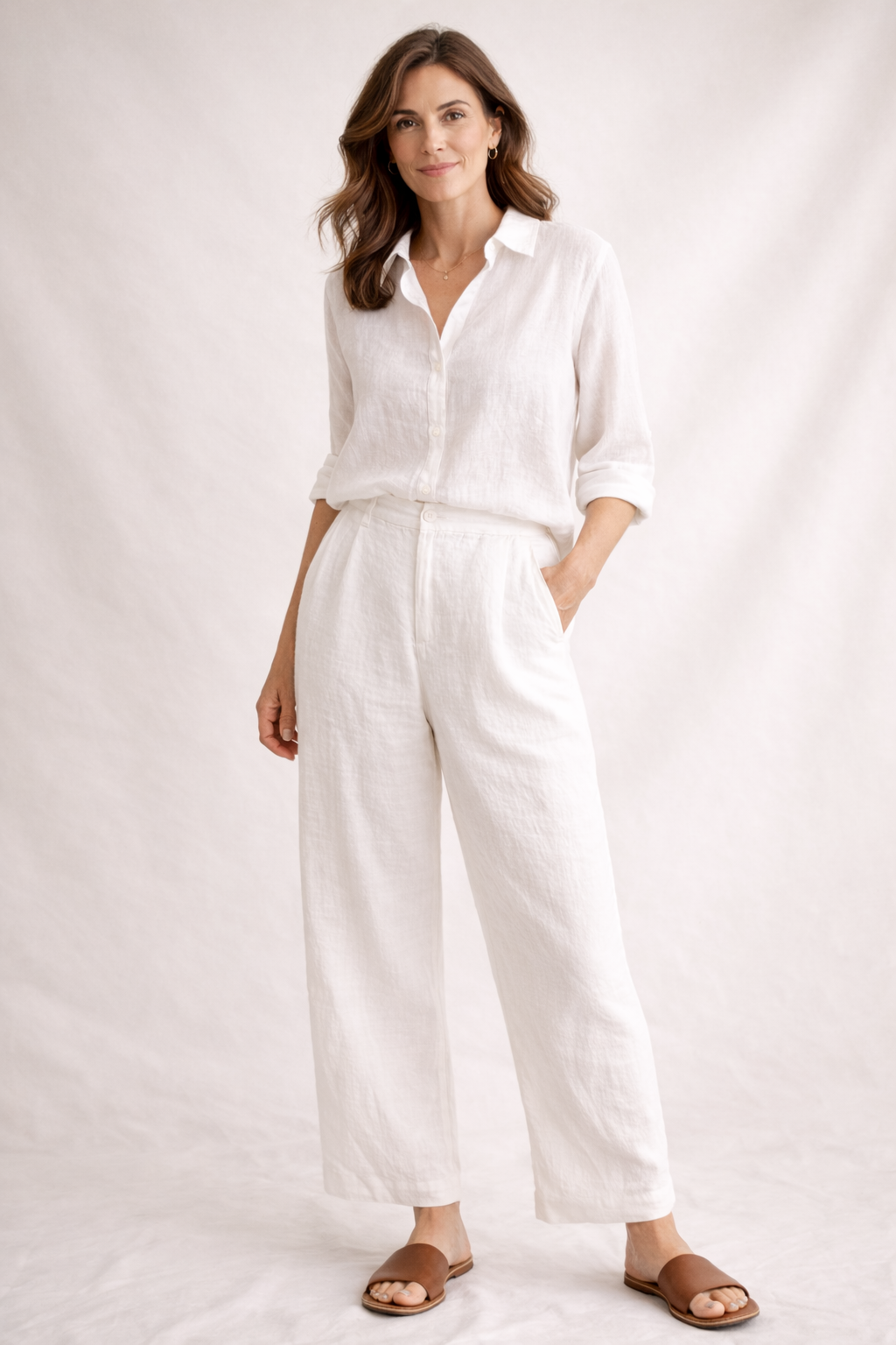 PANTALONE DRITTO IN PURO LINO